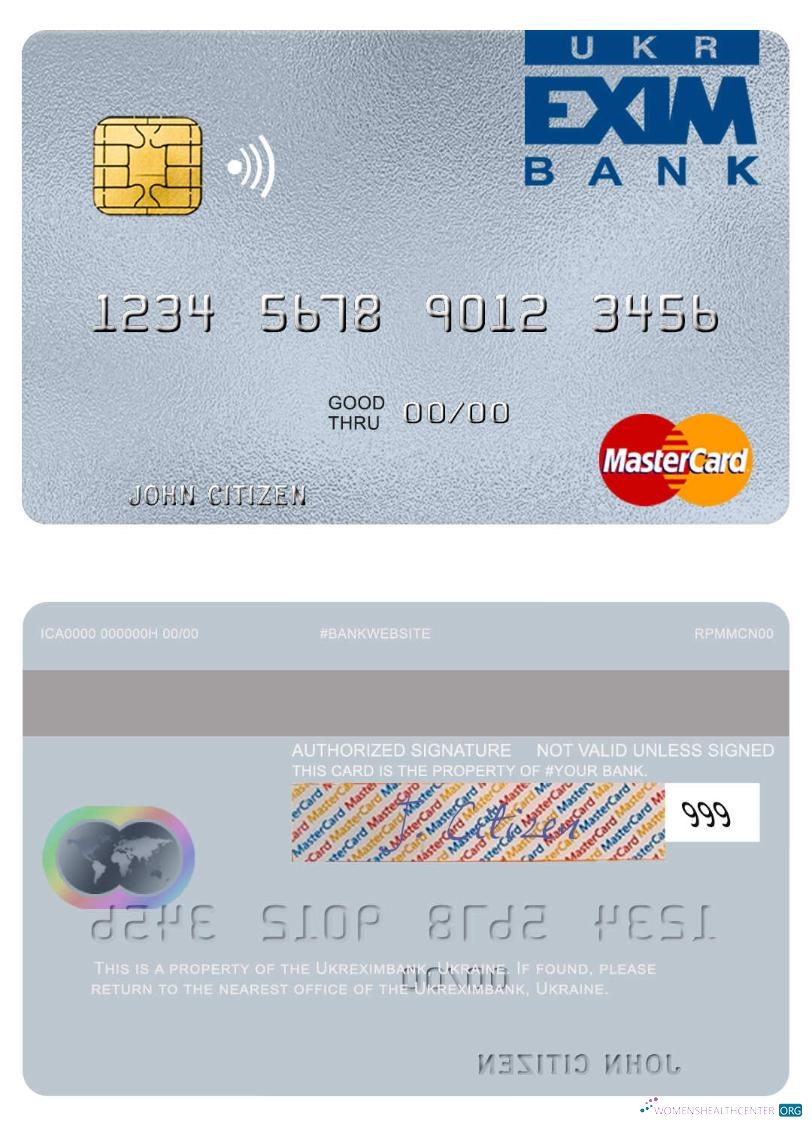 Download Ukraine Ukreximbank mastercard Photoshop template